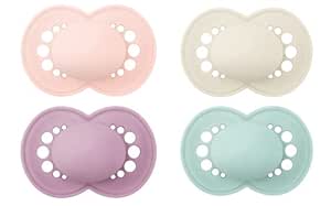 MAM Original Matte Baby Pacifier, Pink/Purple/Blue, 6-16 Months (4 Count)