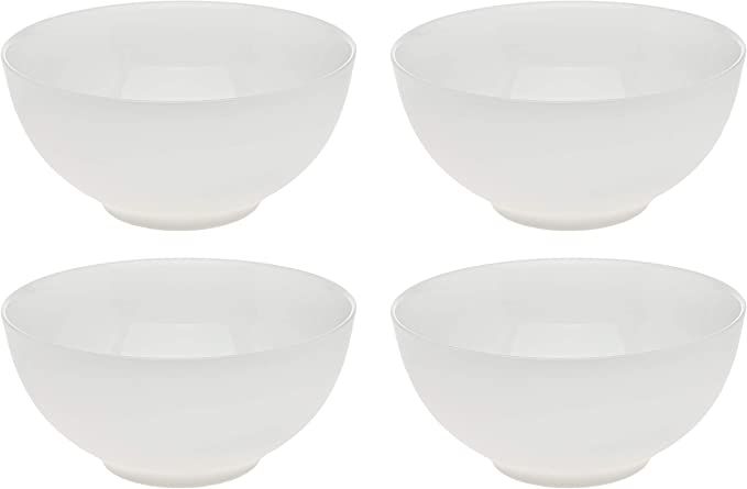 Basic White Soup Cereal Bowl Set, Bone China - 4.5 inches, Set of 4