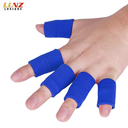 Luniquz Finger Sleeves, Thumb Splint Brace for Finger Support, Relieve Pain for Arthritis,Triggger Finger, Compression Aid for Sports, Blue