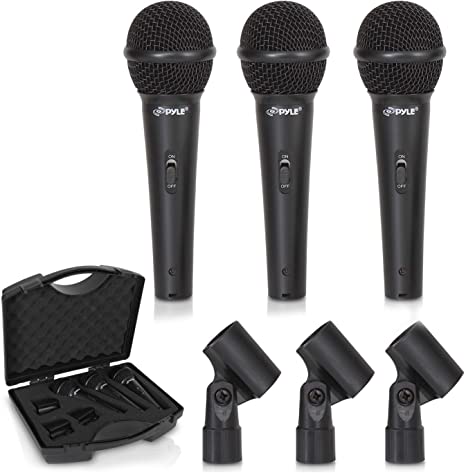 Pyle 3-Piece Professional Dynamic Kit-Cardioid Unidirectional Vocal Handheld Microphone with Hard Carry Case & Mic Holder/Clip, Wicked Purple (PDMICKT80.5)