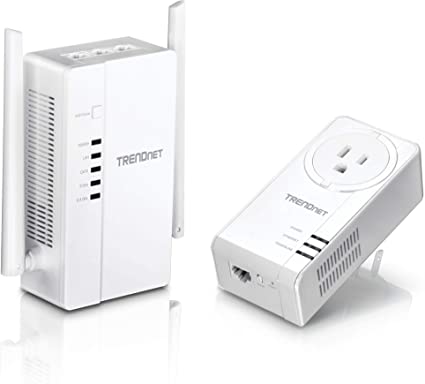 TRENDnet Wi-Fi Everywhere Powerline 1200 AV2 Dual-Band AC1200 Wireless Access Point Kit, Includes 1 x TPL-430AP and 1 x TPL-423E, 3 x Gigabit Ports, Easy Installation, White, TPL-430APK