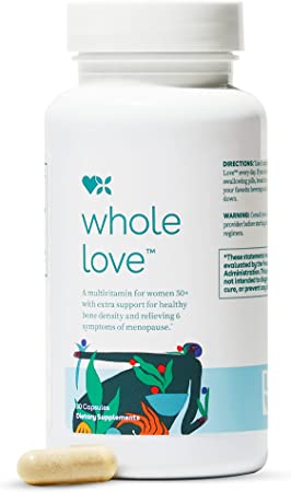 Love Wellness Whole Love Multivitamin for Women 50 And Over, 30 Capsules - Relieve Menopause Symptoms & Maintains Bone Density - Complete Multivitamin and Multimineral with 25 Plus Vitamins & Minerals