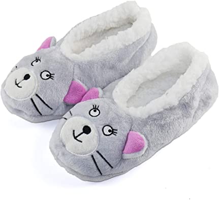 GLENMEARL Womens Warm Cozy and Lovely Animal Non-Skid Knit Home Floor Slippers Socks for Adults Girls