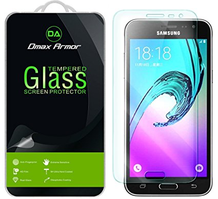 [2-Pack] Samsung Galaxy J3 (2016) Screen Protector, Dmax Armor [Tempered Glass] 0.3mm 9H Hardness, Anti-Scratch, Anti-Fingerprint, Bubble Free, Ultra-clear