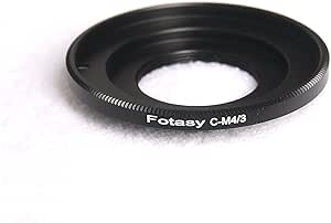 Fotasy 16mm Cine Lens to M43 Adapter, C Mount to MFT Adaptor, Compatible with Panasonic G7 G9 GF8 GH5 GX7 GX8 GX9 GX85 GX80 GX850 G90 G91 Olympus E-M1 E-M5 E-M10 I II III E-PM2 E-PM1 Pen-F E-M1X