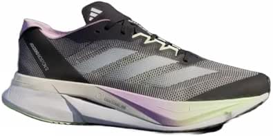 adidas Men's Adizero Boston 12 Running Shoes, Aurora Black/Zero Metalic/Green Spark, US 10.5 M