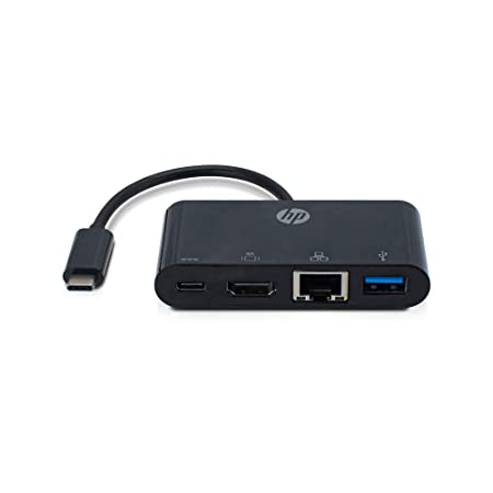 HP Type C (USB C) to USB-C HDMI USB 3.0 & Gigabit Ethernet Multi Port Hub-5NA83PA