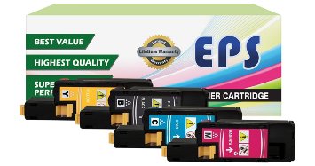 4PK EPS Replacement High Yield Toner Set for DELL E525W 1 BLACK 1 CYAN 1 YELLOW 1 MAGENTA