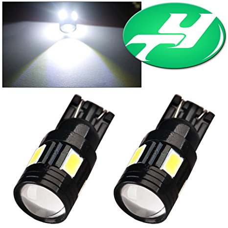 YINTATECH 2 X T10 6 SMD 3W SAMSUNG 5630 Projector Lens Dome Map White LED Light W5W 194 168 2825