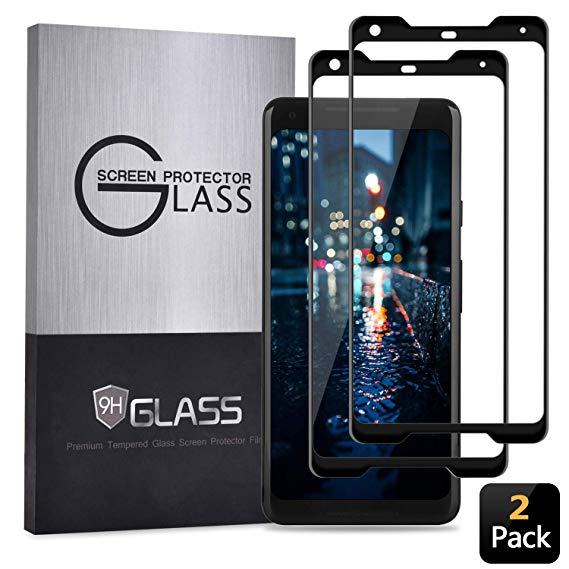 Google Pixel 2 XL Screen Protector,(2 Pack) Case-Friendly Tempered Glass,Anti-Bubble,Anti-Scratch,9H Hardness Clear Film for Google Pixel 2 XL(Newest Version) (Not for Pixel 2) (Black) …