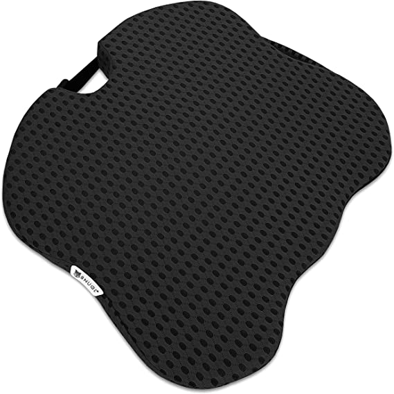 SNUGL Premium Orthopaedic Memory Foam Wedge Seat Cushion - Posture Correction, Coccyx, Sciatica & Back Pain Relief - Ideal Seat Pad for Computer/Office Chair, Car, Recliner - 4D Mesh Cover (Jet Black)