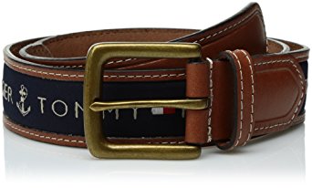 Tommy Hilfiger Men's Ribbon Inlay Belt (Standard & Big and Tall Sizes)