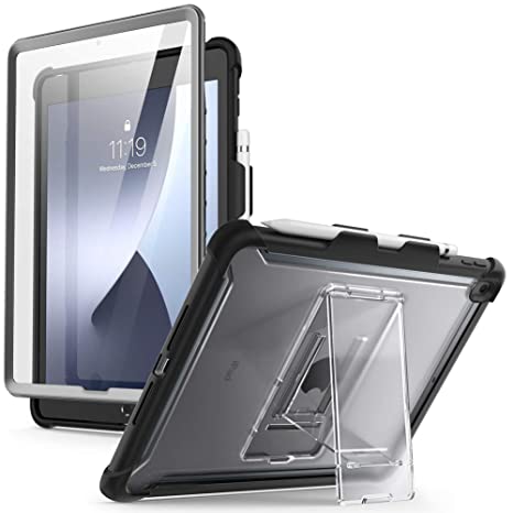 i-Blason Ares Case Cover for New iPad 8th/7th Generation, iPad 10.2 2020/2019 Cover Case, Full-Body Kickstand with Built-in Screen Protector Cover with Pencil Holder (Black)