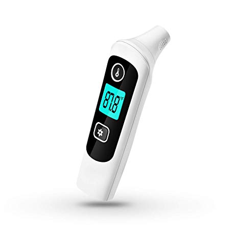 Medical Forehead and Ear Thermometer,Wandwoo 4-in-1 Digital Instant Reading Baby Infrared Thermometer for Fever,32 Memory Function for Adults and Objects with Fever Indicator - CE and FDA Approved