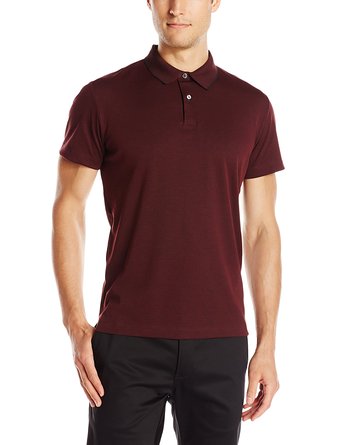 Theory Men's Sandhurst Current Pique Shirt,  Claret,  Medium