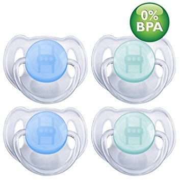 Philips Avent Translucent Toddler Pacifiers 6-18 Months - 4 Pack (Aqua/Blue)