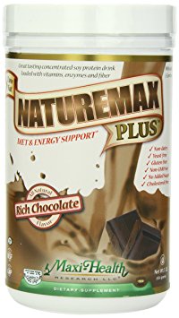 Maxi Health Naturemax PLUS - Soy Protein - Chocolate - Diet & Energy Support - 1 lbs Powder - Kosher
