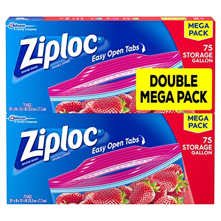 Ziploc Storage Bags, Gallon, 150 Count