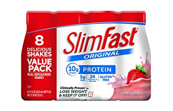 Slim Fast Original, Meal Replacement Shake, Strawberries and Cream, 11 Ounce, 8 Count