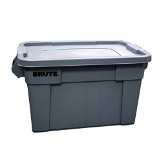 Rubbermaid Commercial FG9S3100GRAY Brute Tote with Lid 20-Gallon Capacity Gray