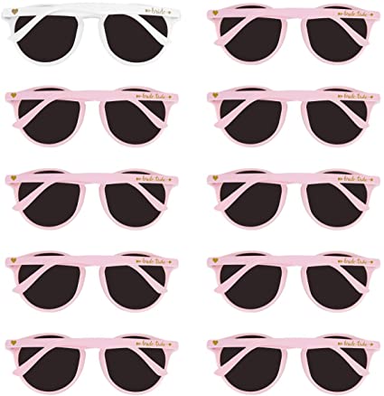 10 pcs Bride and Bride Tribe Round Sunglasses, Perfect for Bachelorette Parties, Weddings Bridal Showers