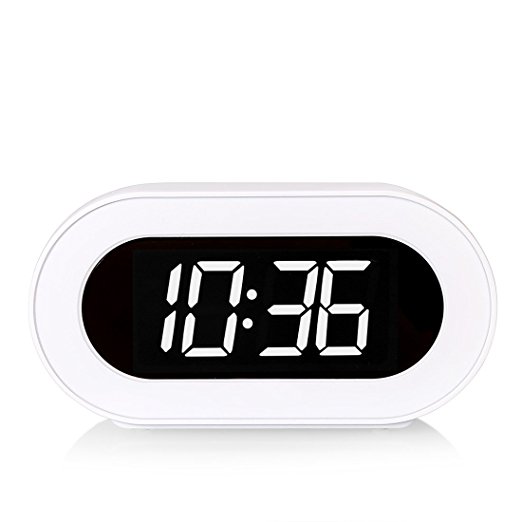 LED Digital Alarm Clock with 8 Minutes Snooze, Desk Clock with USB Chargers for Phone and Smart Devices Charging, Battery Back-up