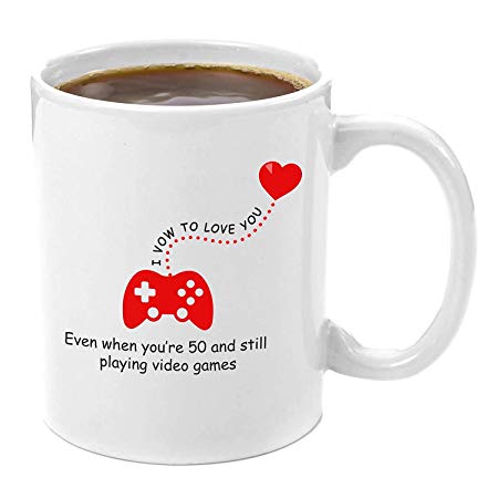 I Vow To Love You | Premium 11oz Coffee Mug Gift - Perfect Funny Gamer Gifts, Novelty Computer Nerd Gifts, Video Game Console Lover, Best Geek Gifts, Anniversary Gift for Him, Birthday Present for Her