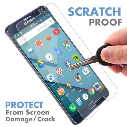 Samsung Galaxy Note 5 9733 PREMIUM QUALITY 9733 Tempered Glass Screen Protector by Voxkin  - Top Quality Invisible Protective Glass - Scratch Free Perfect Fit and Anti Fingerprint - Crystal Clear HD Display