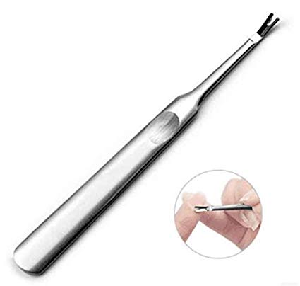 DNHCLL Stainless Steel High-end Welding Manicure Thickening Manicure Concave Handle Beauty Tool Push Knife Large Dead Leather Fork,Adult Nails Cleaner Scissors Cuticle Pusher Remover Nipper Clipper