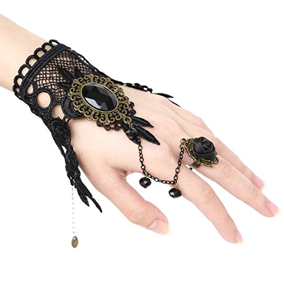 Eternity J. Elegant Vintage Princess Lace Gothic Necklace Bracelet Victorian Lolita Choker Pendant Vampire Chain