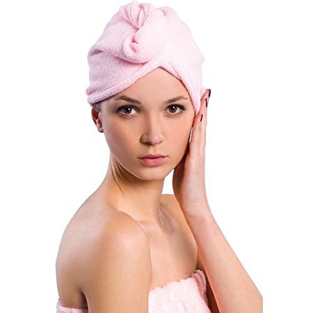 Microfiber Super Absorbent Hair Towel, Dry Hair Cap (4 Pack)