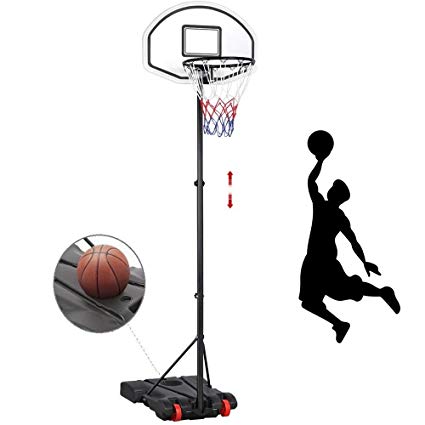 Yaheetech Kids Portable Basketball Hoop System Stand Indoor Outdoor with Adjustable Height, Backboard and Wheels