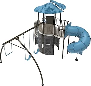 Lifetime Adventure Castle Swing Set Playset with Tube Slide