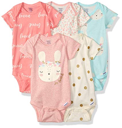 Gerber Baby Girls 3-Pack Organic Short-Sleeve Onesies Bodysuits