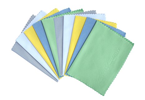 ColorYourLife 10pcs Microfiber Cleaning Polishing Cloths for LCD Screen of Electronic Devices and Glasses Optics etc in Retail Packaging