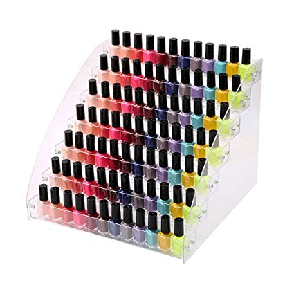 7 Tiers Acrylic Lipstick Holder Display Stands Essential Oils Nail Polish Rack Dropper Bottle Organizers Wide Tall Dresser Balls Commodity Goods Shelf for Store Shop Countertop Checkout Counter Case
