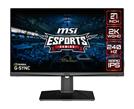 MSI Optix MAG274QRX - Gaming Monitor with QHD, IPS Panels, 240Hz Refresh Rate, 1ms Response Time, Gaming G-Sync Compatible and HDR 400-27 inches (68.5 cm), 2560 x 1440 Pixels (16:9) - Black