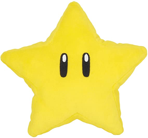 Little Buddy 1823 Super Mario All Star Collection Super Star 6" Plush,Yellow