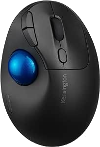 Kensington Pro Ratón Inalámbrico Fit Ergo TB450 Bluetooth 2.4GHz, Ergonomía de Batería hasta 18 Meses, Ratón Ergonómico con Trackball de 34mm, Fabricado con un 50% de Plástico Reciclado (K72194WW)