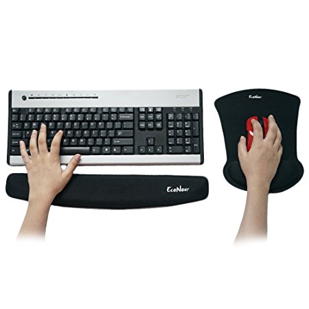 Memory Foam Keyboard Wrist Rest Pad - Bonus Mouse Pad included - Ergonomic Cushion Support for Your Wrist While Typing - Non-slip Rubber Base - Ideal for Mechanical Keyboard, Laptops,and Notebooks