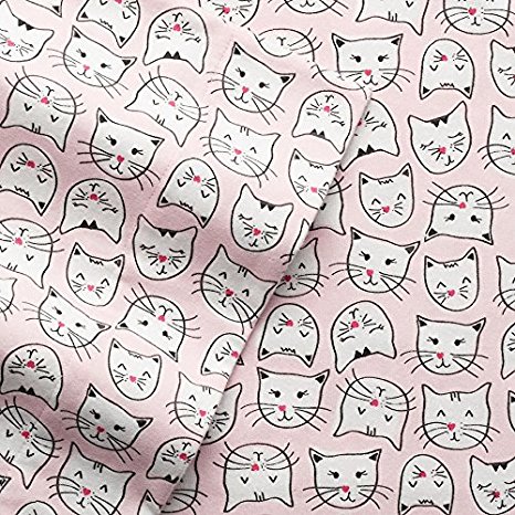 Cuddl Duds PINK CATS Flannel Sheet Set TWIN Size 3-Piece (2016) Cat by Cuddl Duds