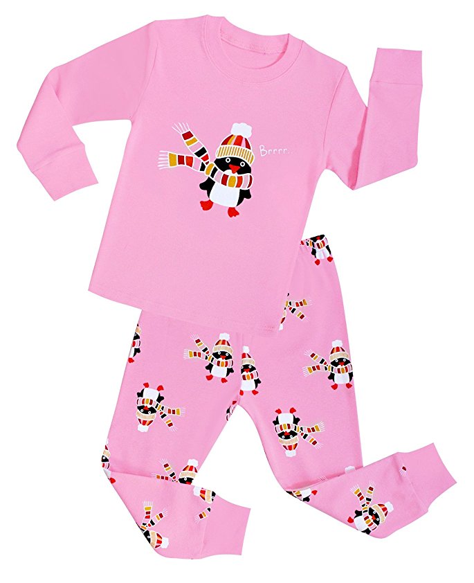 ATTRACO Little Girls Pajamas Children Christmas Sleepwear Sets Cotton PJS