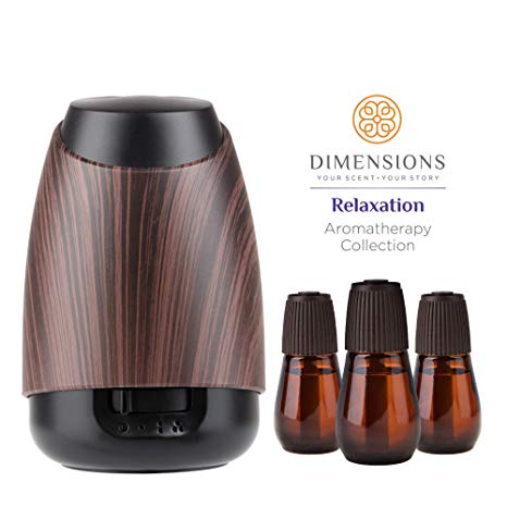 Dimensions Aromatherapy Relaxation Collection - 3 Pre-blended Fragrance Refills and Fragrance Diffuser for up to 4 Months of Brilliant Fragrance Infused With 100% Essential Oils for Home & Office