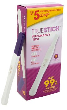 Pregnancy Test Quick Result Home Kit -5 Pack- Super Sensitive Early Detection HCG Midstream Sticks By TrueStick