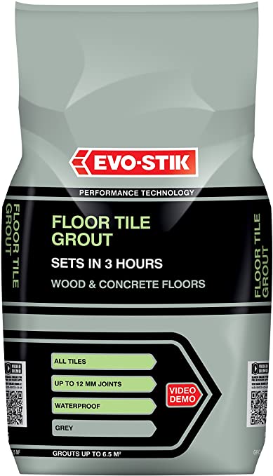 Evo-Stik 30812294 5 kg Fast Set Floor Tile Grout - Grey
