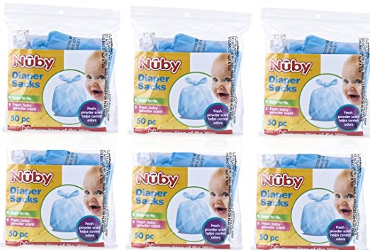 Nuby Diaper Bags, 300 Count (6 Packages)