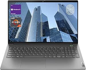 Lenovo ThinkBook 15 Business & Student Laptop, 15.6" FHD Display, AMD Ryzen 7 5825U (Beat i7-1165G7), 16GB RAM, 512GB SSD, FP Reader, HDMI, RJ45, Webcam, Wi-Fi 6, Windows 11 Pro, Grey, 1 Yr Warranty