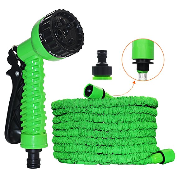 Grelife Garden Hose Expandable Hose 75ft Flexible Water Hose with Extra Strength Fabric and 7 Function Spray Nozzle for Watering, Washing, Cleaning