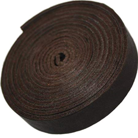 TOFL Leather Strip Midnight Brown 5/8 Inch Wide and 72 Inches Long Leather Strap Dark Brown