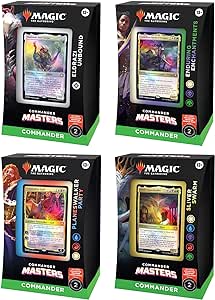 Magic: The Gathering Commander Masters Commander Deck Bundle – Includes Set of 4 Decks (1 Eldrazi Unbound, 1 Enduring Enchantments, 1 Planeswalker Party, and 1 Sliver Swarm)